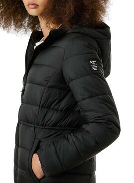 Plumífero Pepe Jeans Sally largo negro para mujer
