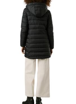 Plumífero Pepe Jeans Sally largo negro para mujer