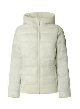 Plumífero Pepe Jeans Sally corto blanco para mujer