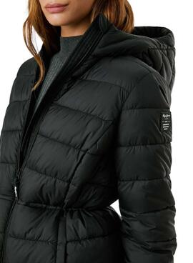 Plumífero Pepe Jeans Sally largo negro para mujer