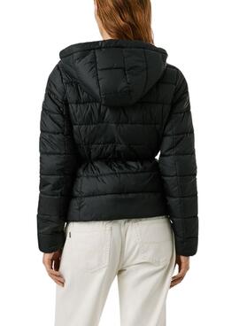 Plumífero Pepe Jeans Sally largo negro para mujer