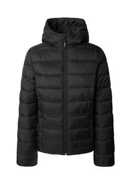 Plumífero Pepe Jeans Sally largo negro para mujer