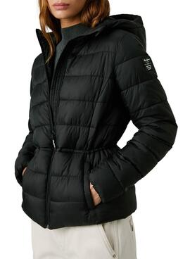 Plumífero Pepe Jeans Sally largo negro para mujer