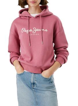 Sudadera Pepe Jeans Baddy con capucha rosa para mujer