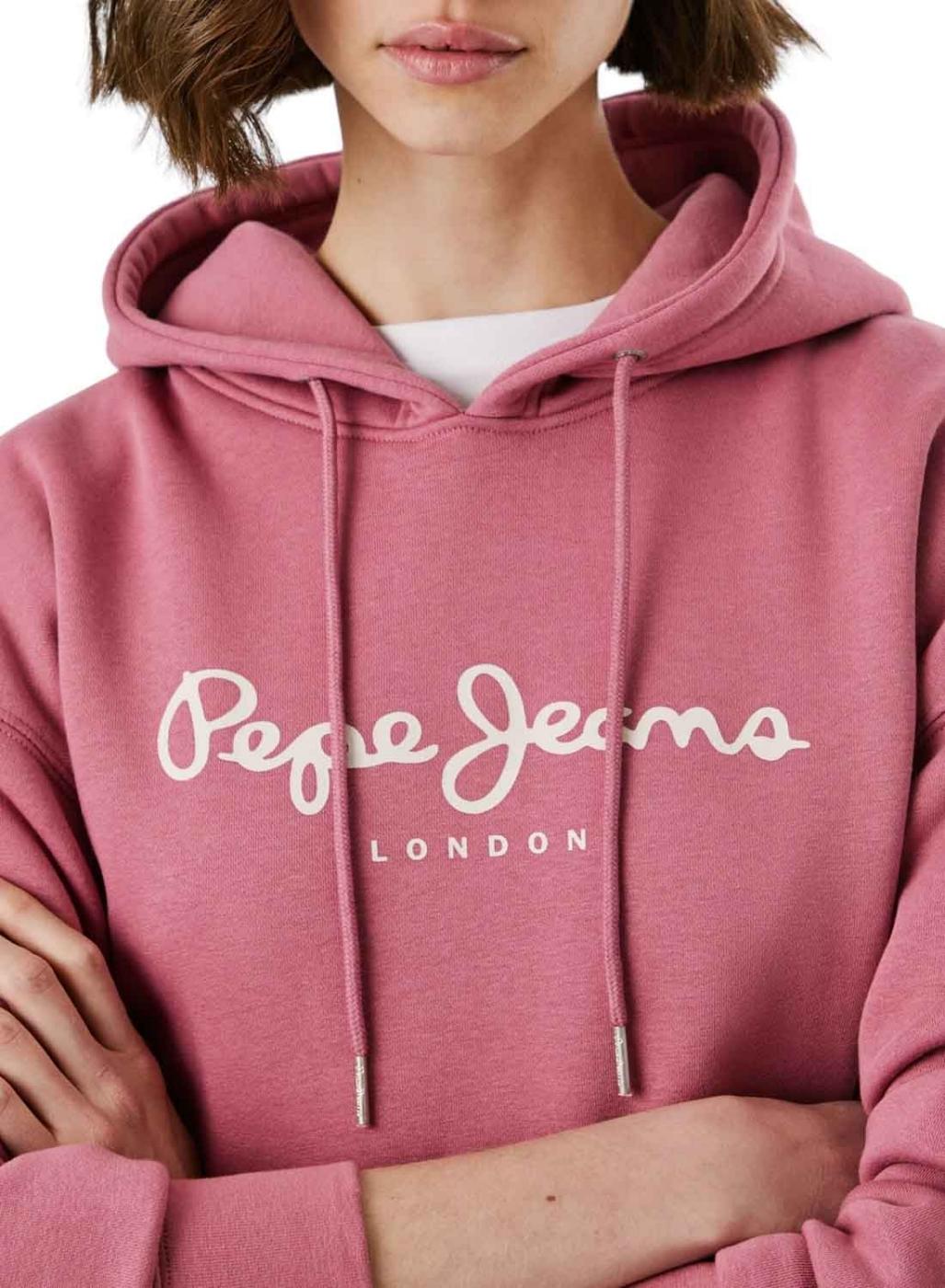 Sudadera Pepe Jeans Baddy con capucha rosa para mujer