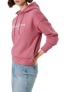 Sudadera Pepe Jeans Baddy con capucha rosa para mujer