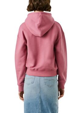 Sudadera Pepe Jeans Baddy con capucha rosa para mujer