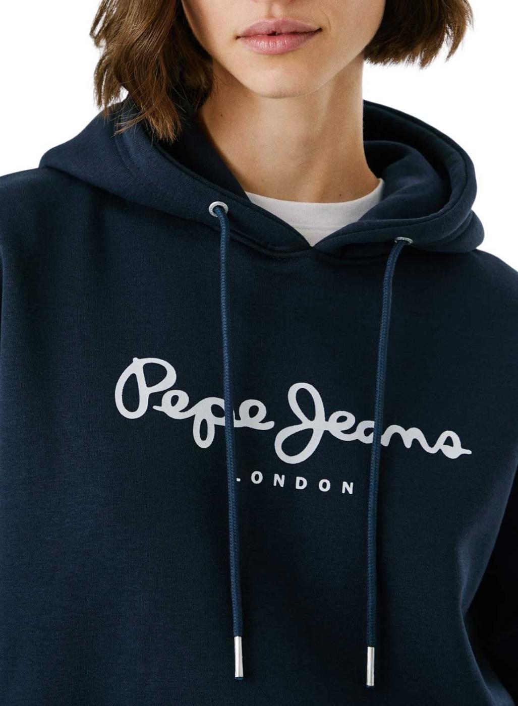 Sudadera Pepe Jeans Baddy con capucha marino para mujer