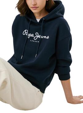 Sudadera Pepe Jeans Baddy con capucha marino para mujer