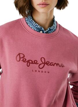 Sudadera Pepe Jeans Baddy cuello redondo rosa para mujer