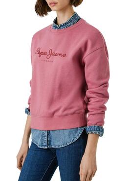 Sudadera Pepe Jeans Baddy cuello redondo rosa para mujer