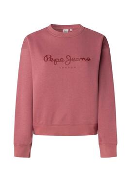 Sudadera Pepe Jeans Baddy cuello redondo rosa para mujer