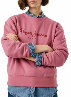 Sudadera Pepe Jeans Baddy cuello redondo rosa para mujer