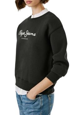 Sudadera Pepe Jeans Baddy cuello redondo negro para mujer