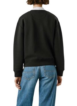 Sudadera Pepe Jeans Baddy cuello redondo negro para mujer