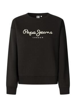Sudadera Pepe Jeans Baddy cuello redondo negro para mujer
