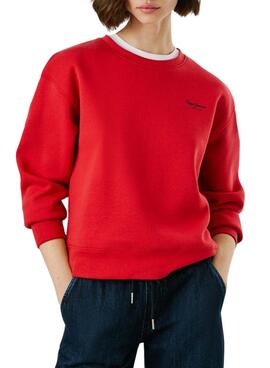 Sudadera Pepe Jeans Babi cuello redondo rojo para mujer