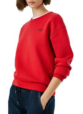 Sudadera Pepe Jeans Babi cuello redondo rojo para mujer