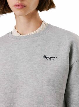 Sudadera Pepe Jeans Babi cuello redondo gris para mujer