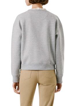 Sudadera Pepe Jeans Babi cuello redondo gris para mujer