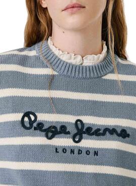 Jersey Pepe Jeans Caprice estampado de rayas azul para mujer