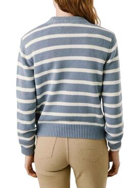 Jersey Pepe Jeans Caprice estampado de rayas azul para mujer
