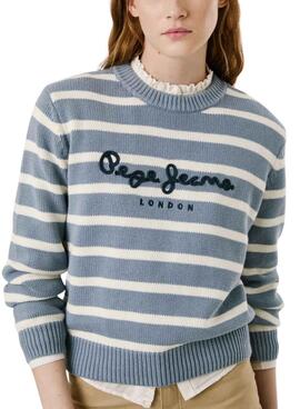 Jersey Pepe Jeans Caprice estampado de rayas azul para mujer