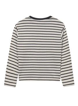 Camiseta Mayoral oversize rayas negro para niña