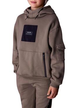 Sudadera Mayoral contraste marrón para niño