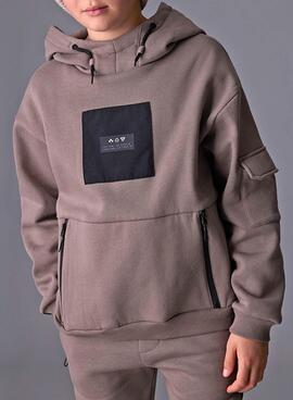 Sudadera Mayoral contraste marrón para niño