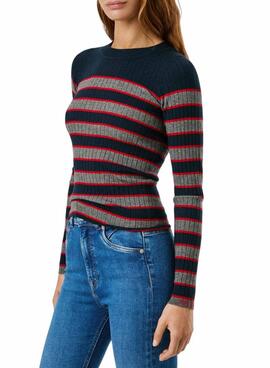 Jersey Pepe Jeans Clarisse canalé estampado de rayas para mujer