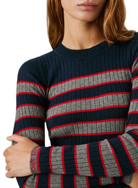 Jersey Pepe Jeans Clarisse canalé estampado de rayas para mujer