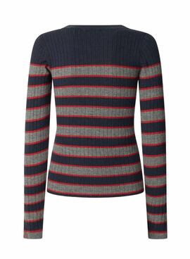 Jersey Pepe Jeans Clarisse canalé estampado de rayas para mujer