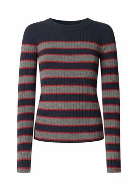 Jersey Pepe Jeans Clarisse canalé estampado de rayas para mujer