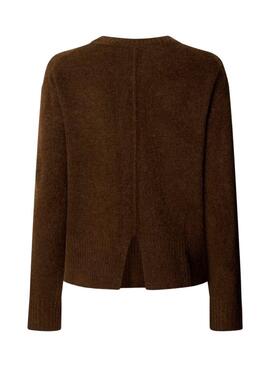 Jersey Pepe Jeans Cecil cuello redondo marrón para mujer