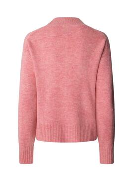 Jersey Pepe Jeans Cecil cuello Perkins rosa para mujer