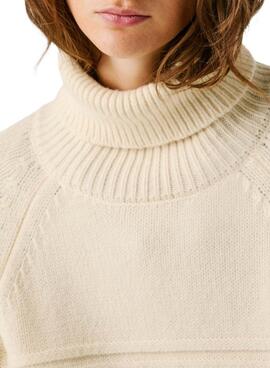 Jersey Pepe Jeans Caresse trenzado beige para mujer