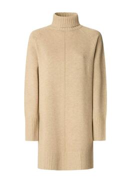 Vestido Pepe Jeans Carola de punto tostado para mujer