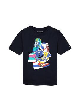 Camiseta Tommy Hilfiger Sneaker Negro Niño