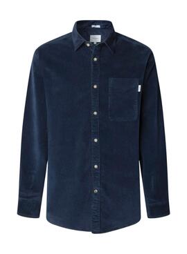 Camisa Pepe Jeans Clayton de pana marino para hombre