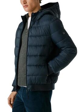 Cazadora Pepe Jeans acolchada con capucha marino para hombre