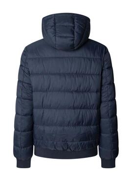 Cazadora Pepe Jeans acolchada con capucha marino para hombre