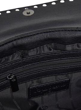 Bolso Pepe Jeans Gemma acolchado negro con tachuelas para mujer