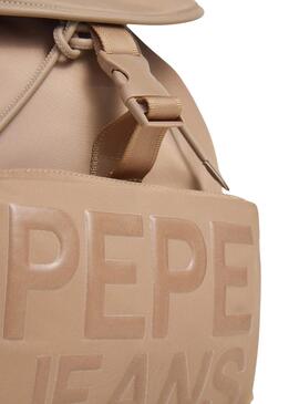 Mochila Pepe Jeans Gaetana beige para mujer