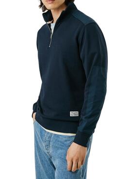 Sudadera Pepe Jeans Mercuit marino media cremallera para hombre
