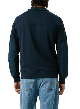 Sudadera Pepe Jeans Mercuit marino media cremallera para hombre