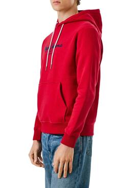 Sudadera Pepe Jeans Macbeth capucha con logo rojo para hombre