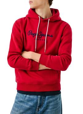 Sudadera Pepe Jeans Macbeth capucha con logo rojo para hombre