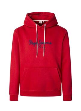 Sudadera Pepe Jeans Macbeth capucha con logo rojo para hombre