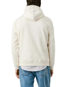 Sudadera Pepe Jeans Macbeth capucha con logo beige para hombre